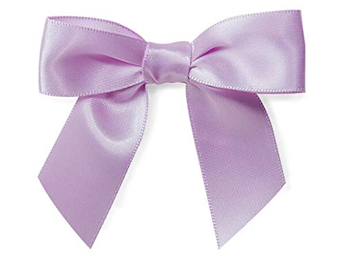 12 Pack 2 Inch Lavender Pre-Tied Satin Gift Bows with Twist Ties - Perfect for Gift Wrapping, Wedding Favors, Party Decorations & Gift Bags Packaging
