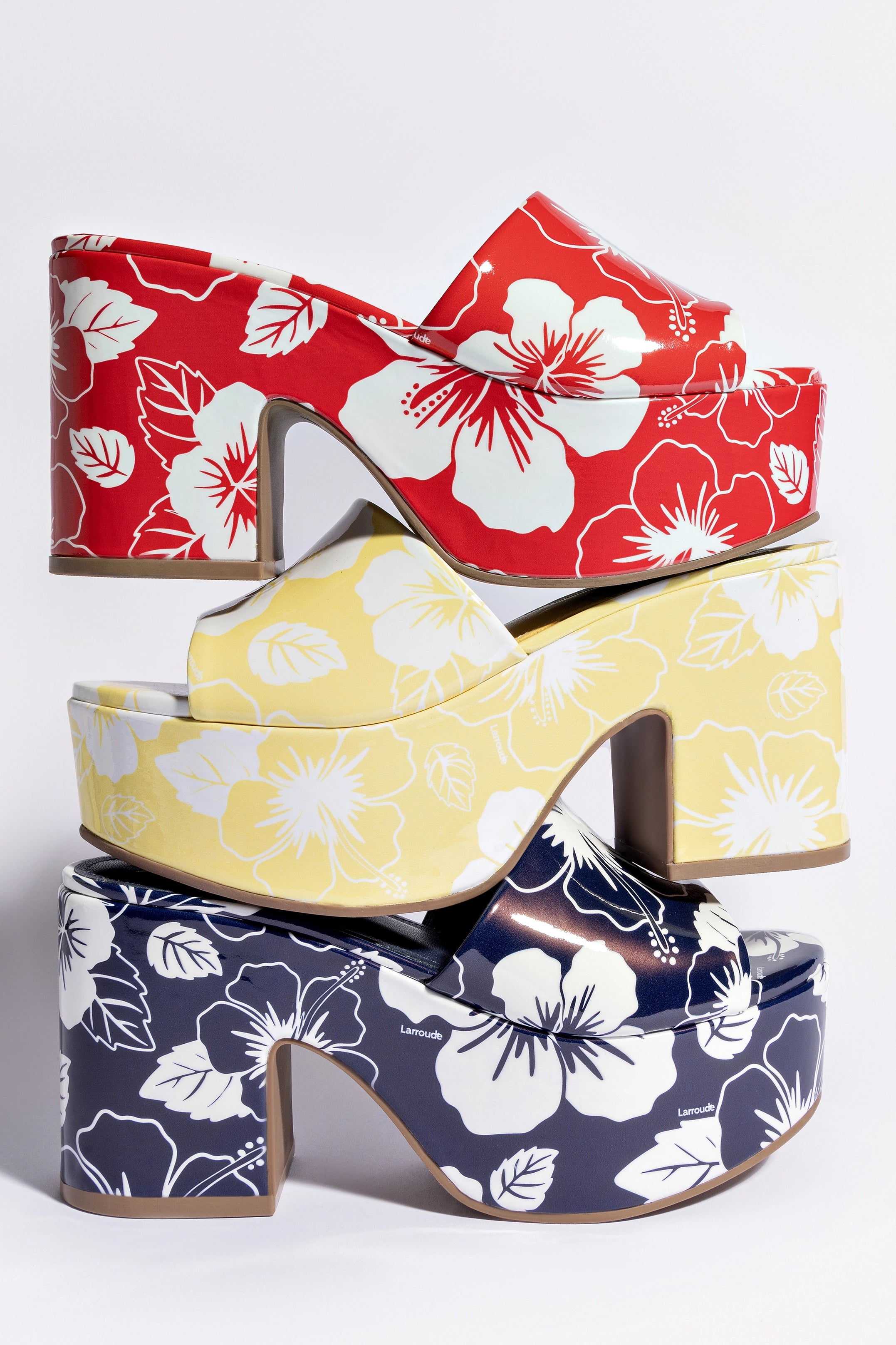 Miso Platform Sandal - Women's Scarlet Printed Leather Sandals for Summer | Comfortable & Stylish | Perfect for Beach, Vacation, and Casual Outings