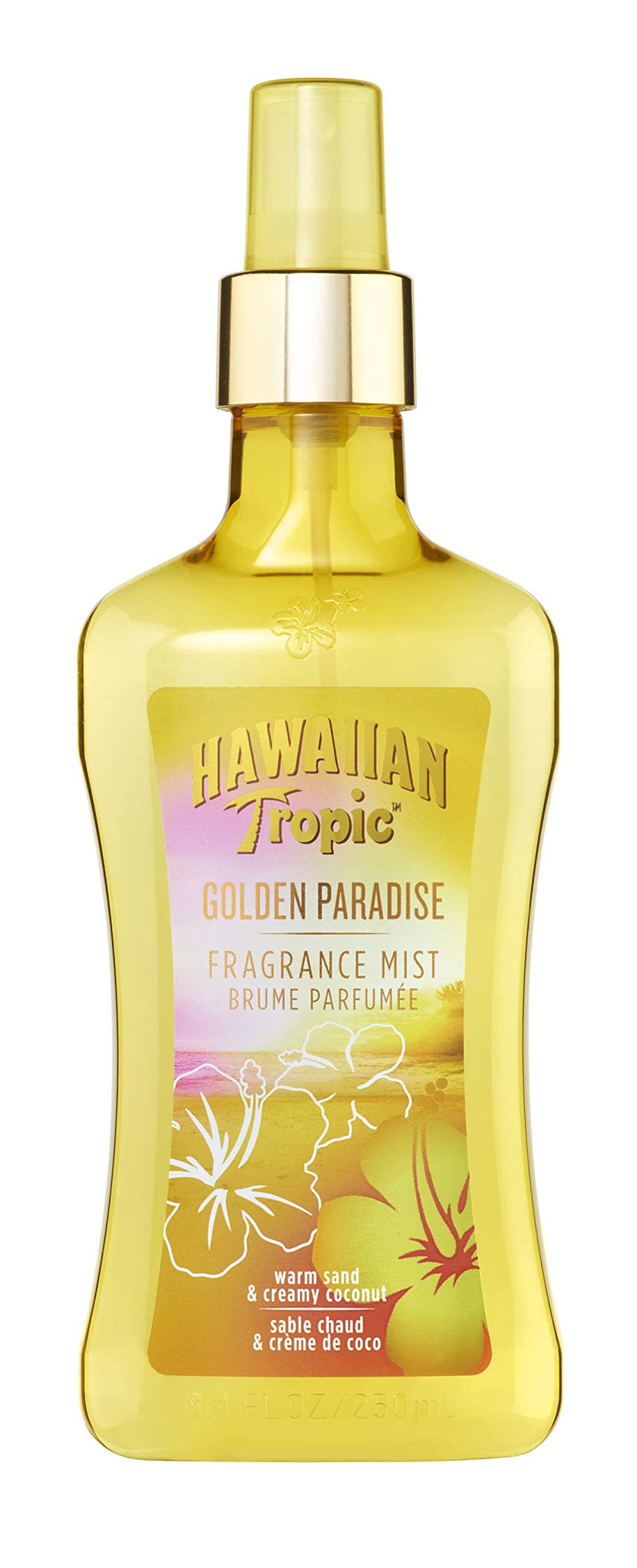 Hawaiian Tropic Golden Paradise Body Mist - 8.5 oz (250 ml) Tropical Scent for Women, Sun-Kissed Fragrance, Summer Body Spray - Perfect for Beach, Pool & Vacation