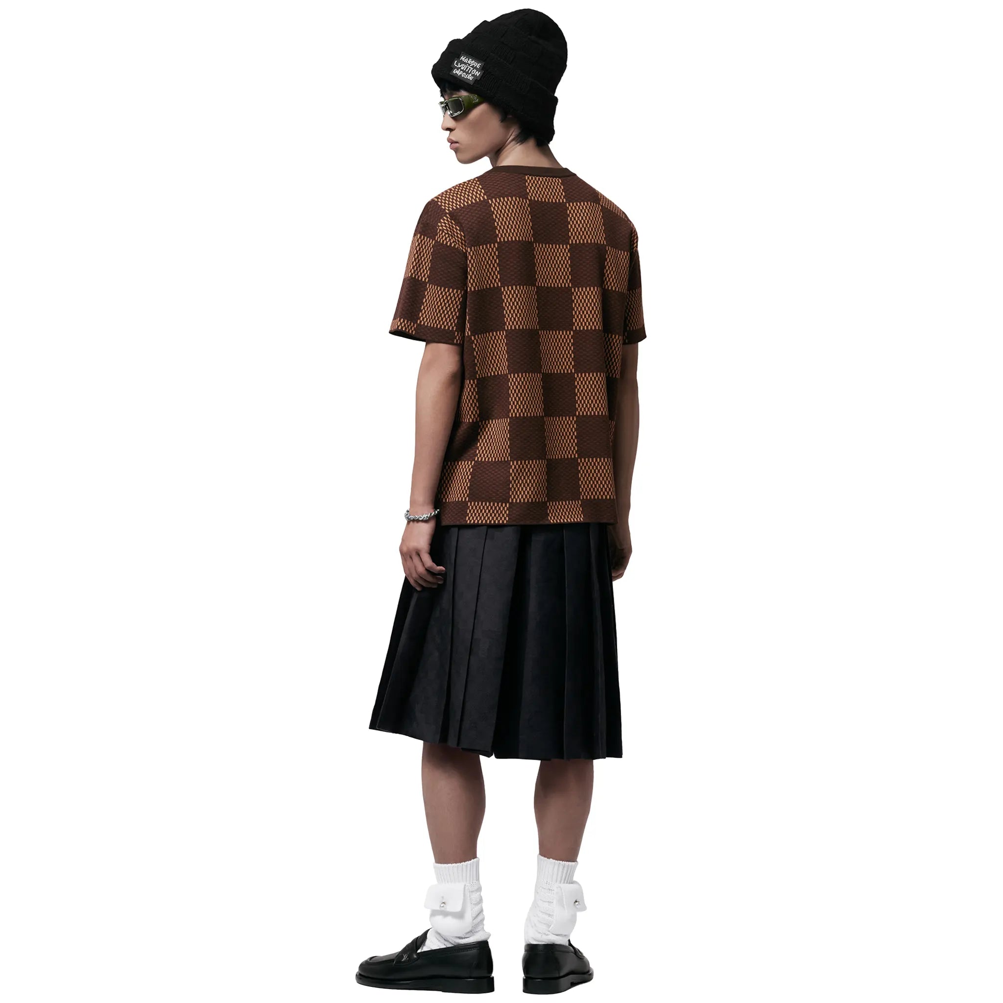 Louis Vuitton Damier LV Crystal Patch Brown T-Shirt for Men - Stylish Luxury Graphic Tee for Casual Wear & Street Fashion