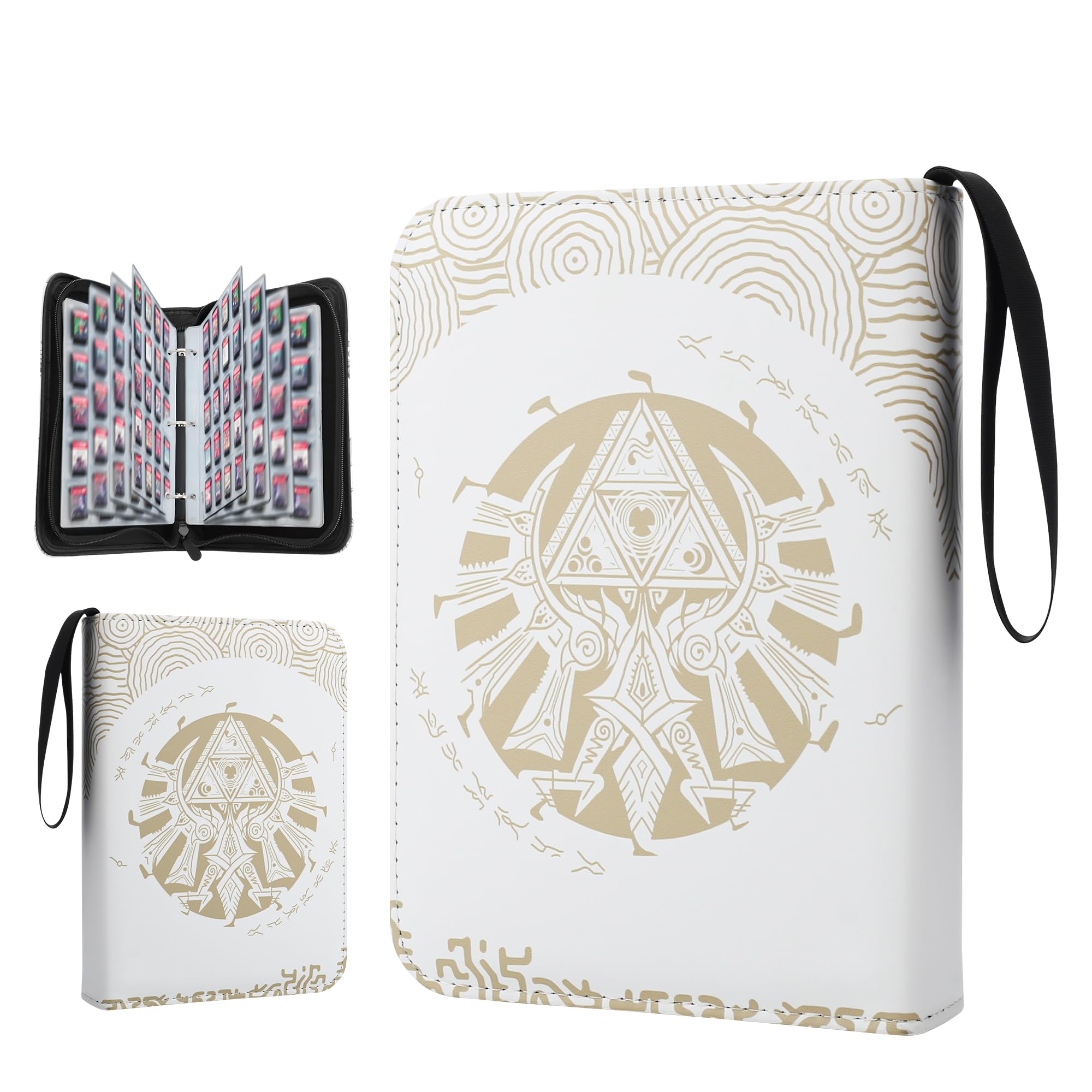 GLDRAM 300 Pockets Card Holder Binder for Zelda Amiibo & Animal Crossing NFC Cards - Switch Game Card Organizer with Graded Sleeves, Mini Collection Book for Amiibo Tag Storage - Perfect for Gaming Collectors & Nintendo Switch Enthusiasts