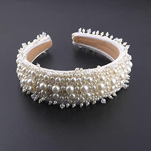 Elegant Baroque Pearl Rhinestone Headband for Women - Bridal Wedding Hair Accessories, Party Headwear & Cute Hair Jewelry | Perfect for Weddings, Prom, Parties & Special Occasions