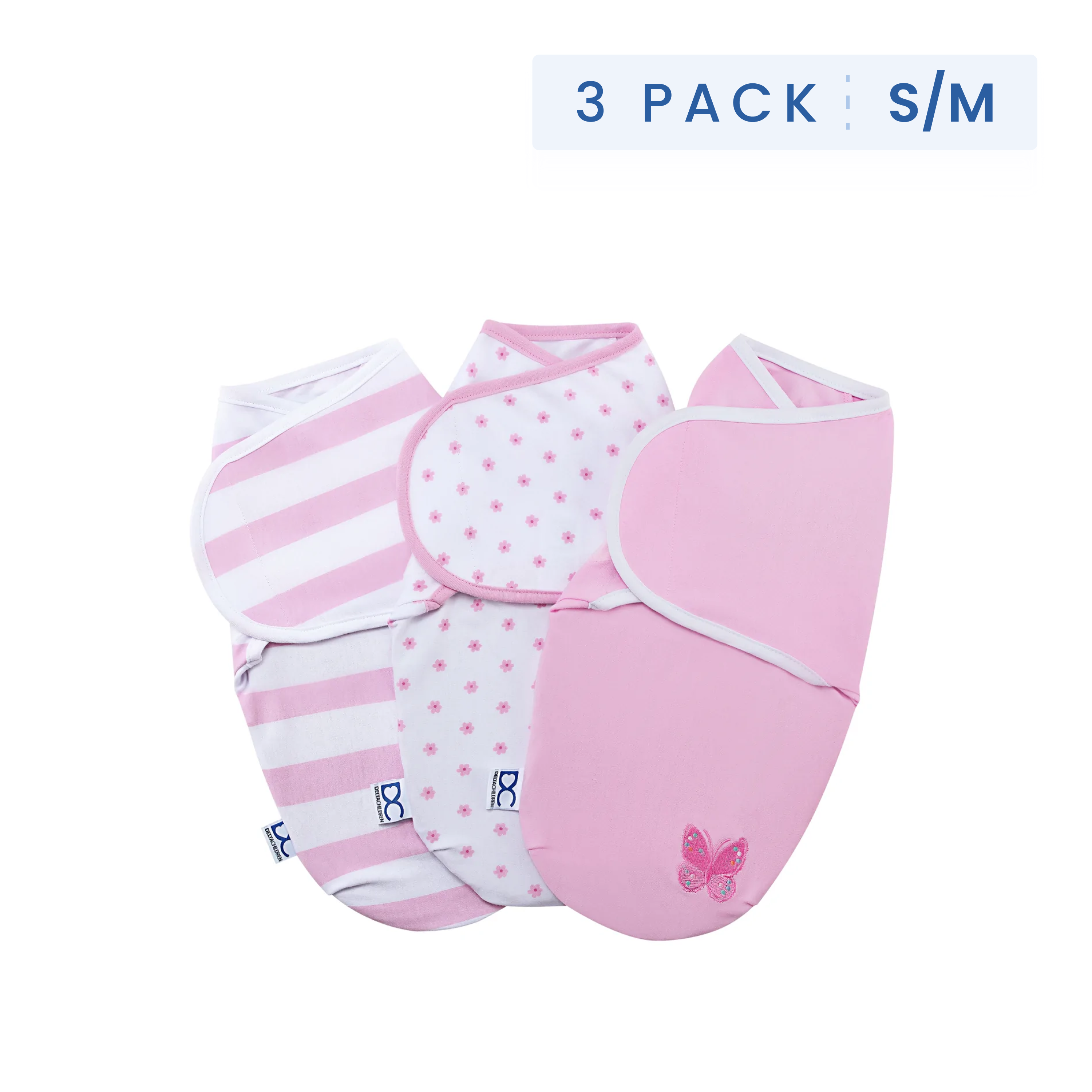 Little Lambs Adjustable Swaddle Wrap - 3 Pack for Newborns 0-3 Months (7-14 lbs), Soft Baby Swaddle Blankets for Comfortable Sleep, Perfect for Nursery, Daycare & Travel
