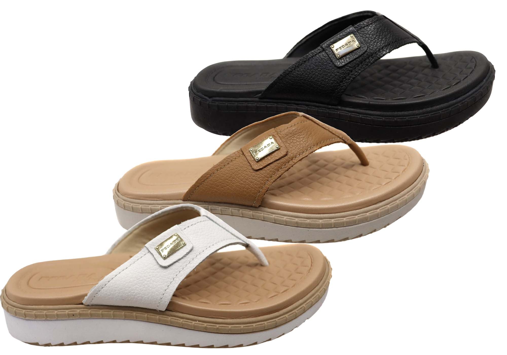 Pegada Taragi Women's Comfortable Brazilian Leather Thong Sandals - Stylish & Soft Flip Flops for Beach, Pool, and Summer Outings