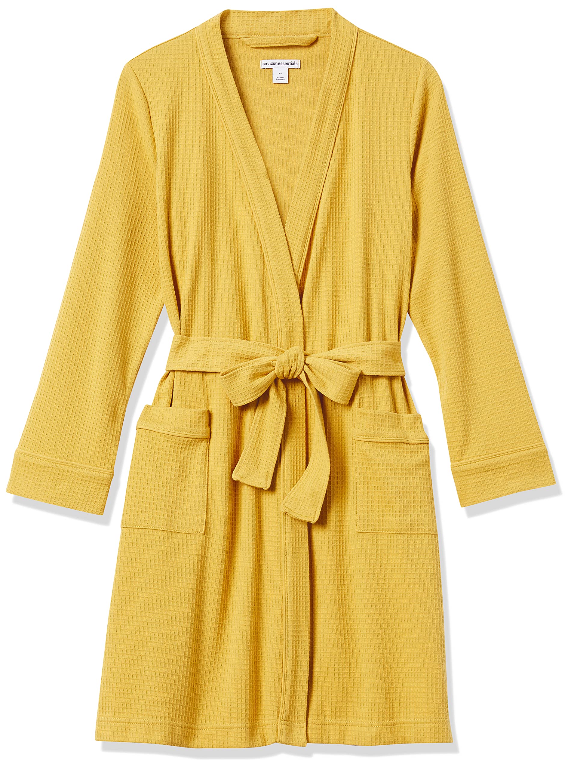 Amazon Essentials Women's Lightweight Waffle Mid-Length Robe - Soft Comfortable Bathrobe for Women (Plus Size Available) - Perfect for Spa, Lounge & Relaxation at Home