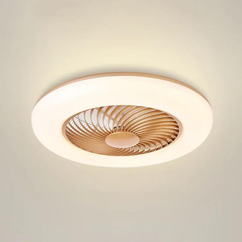 Modern Pink Invisible Ceiling Fan with LED Light - Quiet & Energy Efficient for Bedroom, Living Room & Office