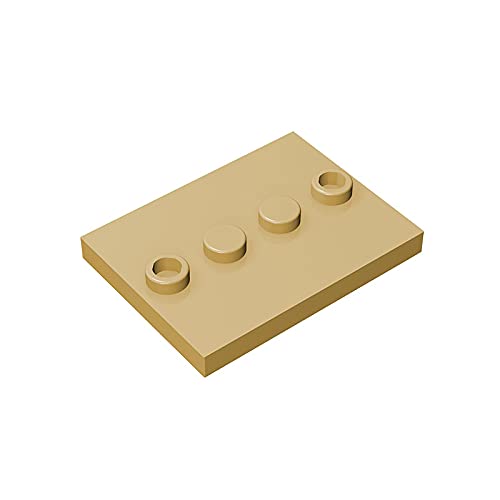 Gobricks GDS-980 3x4 Modified Brick with 4 Center Studs - Compatible with Lego 88646, 17836 & Major Building Block Brands - 20PCS Tan (031) Technical Parts for DIY Models, STEM Toys & Creative Construction Projects