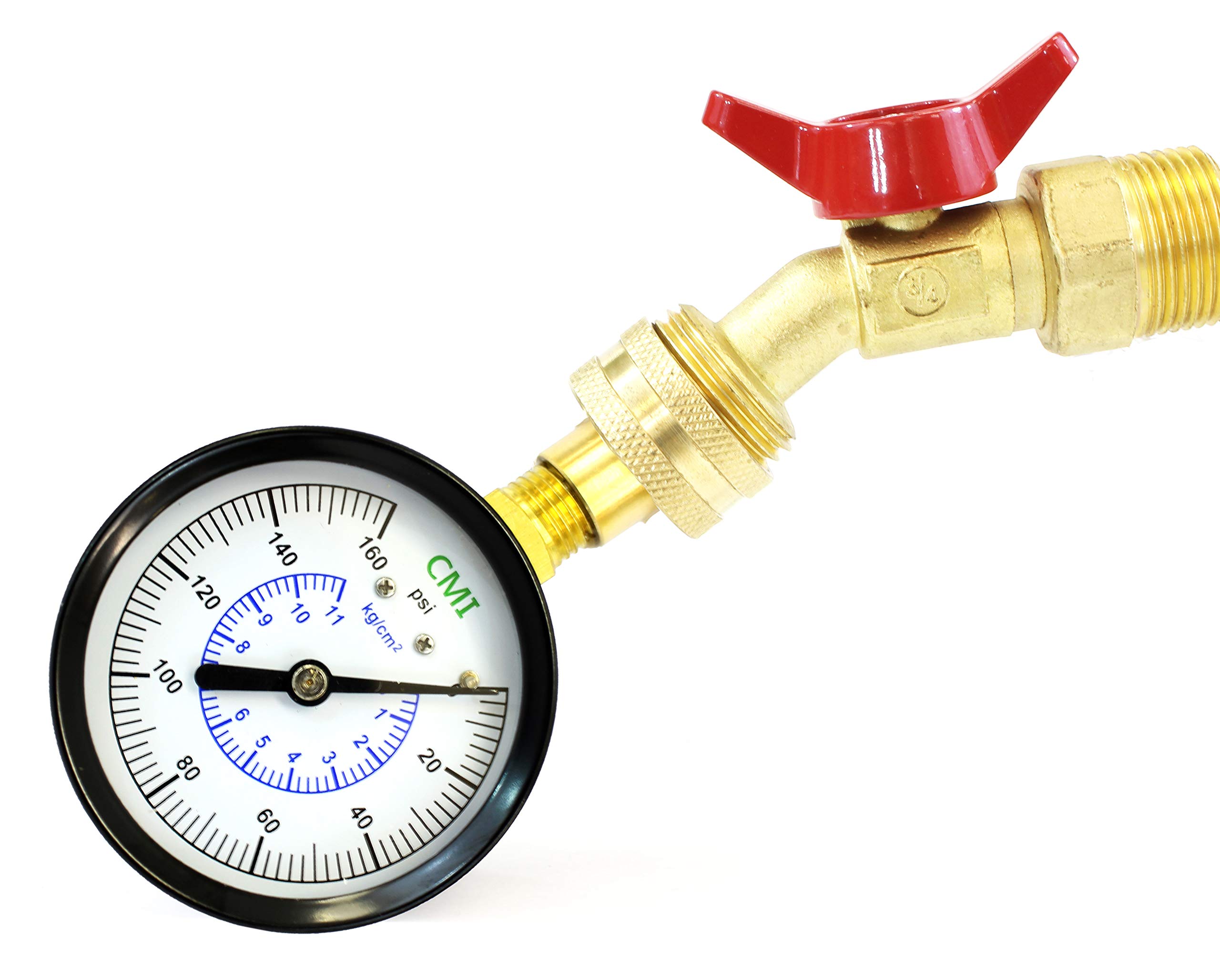 **0-160 PSI Water Pressure Test Gauge with 3/4