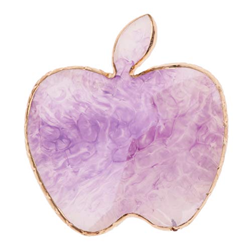 Beaupretty Apple Shaped Nail Art Palette - Golden Edge Resin Nail Mixing Tray for Acrylic & Gel Polish - Perfect for DIY Nail Design, Salon Professionals & Home Manicures (Lavender)