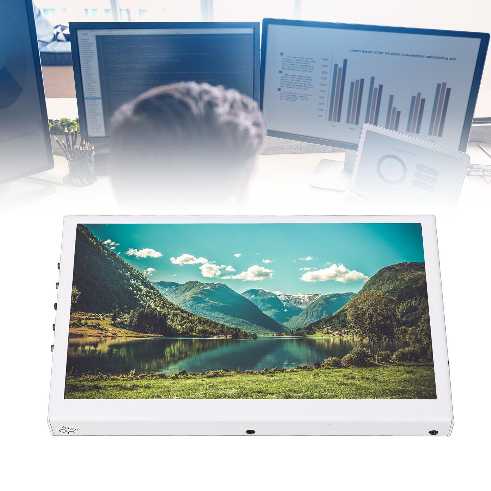 Bewinner 7 Inch Portable Touchscreen Monitor - 1024x600 IPS Display, HDMI Second Screen with Built-in Speakers - External Monitor for Laptop, PC, Phone - Perfect for Travel, Work & Gaming