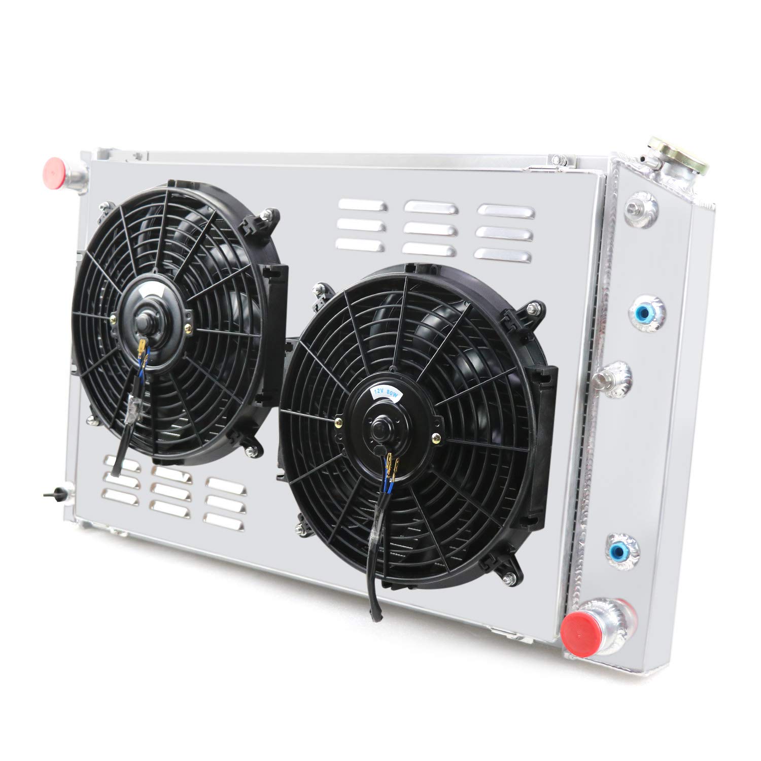 CoolingCare 3 Row Aluminum Radiator with Fan Shroud Assembly for 1973-1974 Chevy GMC C/K Series Pickup Trucks - Fits 10/20/30 Models with 4.1L & 5.7L Engines - Heavy Duty Cooling Solution for Off-Road & Towing Applications