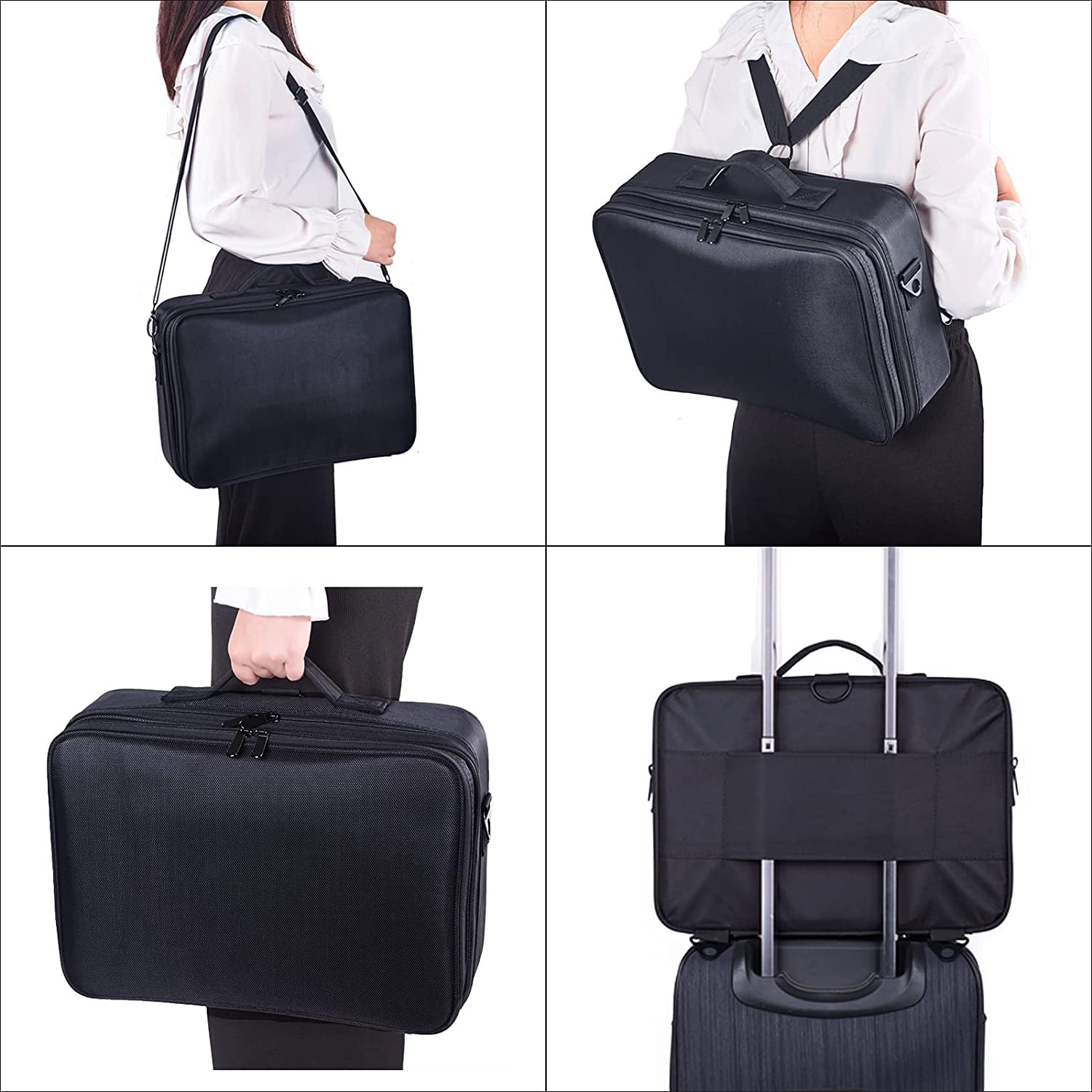 EBOFAB Portable Cosmetic Organizer with Shoulder Straps - Multi-Functional Makeup Bag for Women | Travel & Home Use | Perfect for Makeup Brushes, Cosmetics & Beauty Essentials | Great Gift for Girls