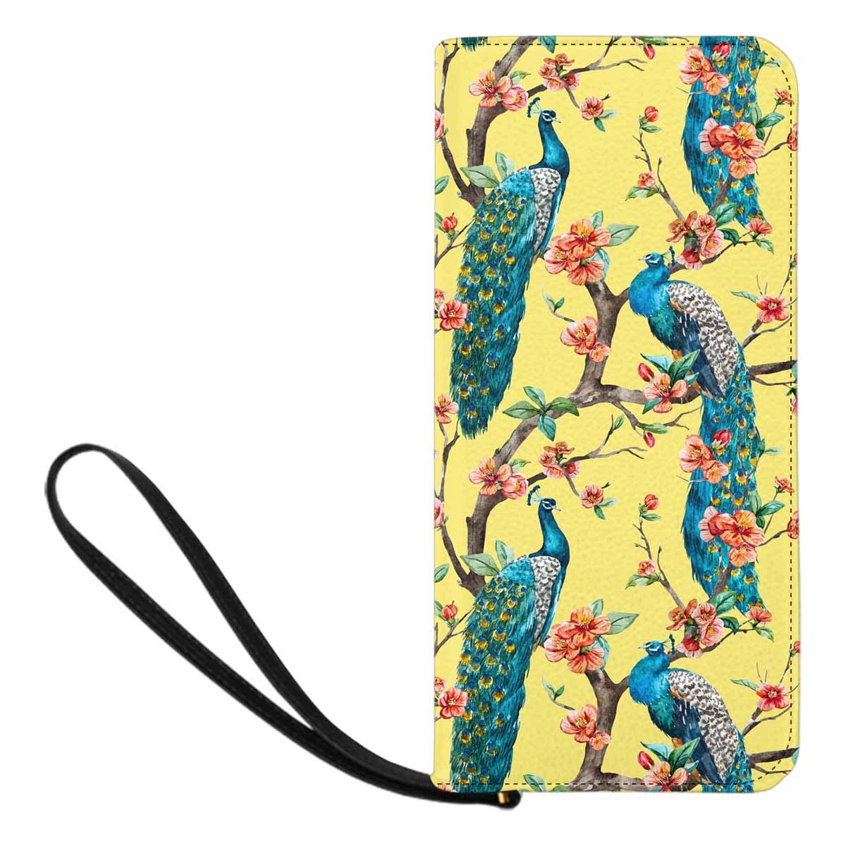 InterestPrint Women's Peacock Floral Clutch Purse - Elegant Card Holder & Organizer Wallet for Ladies - Perfect for Parties, Weddings & Evening Events