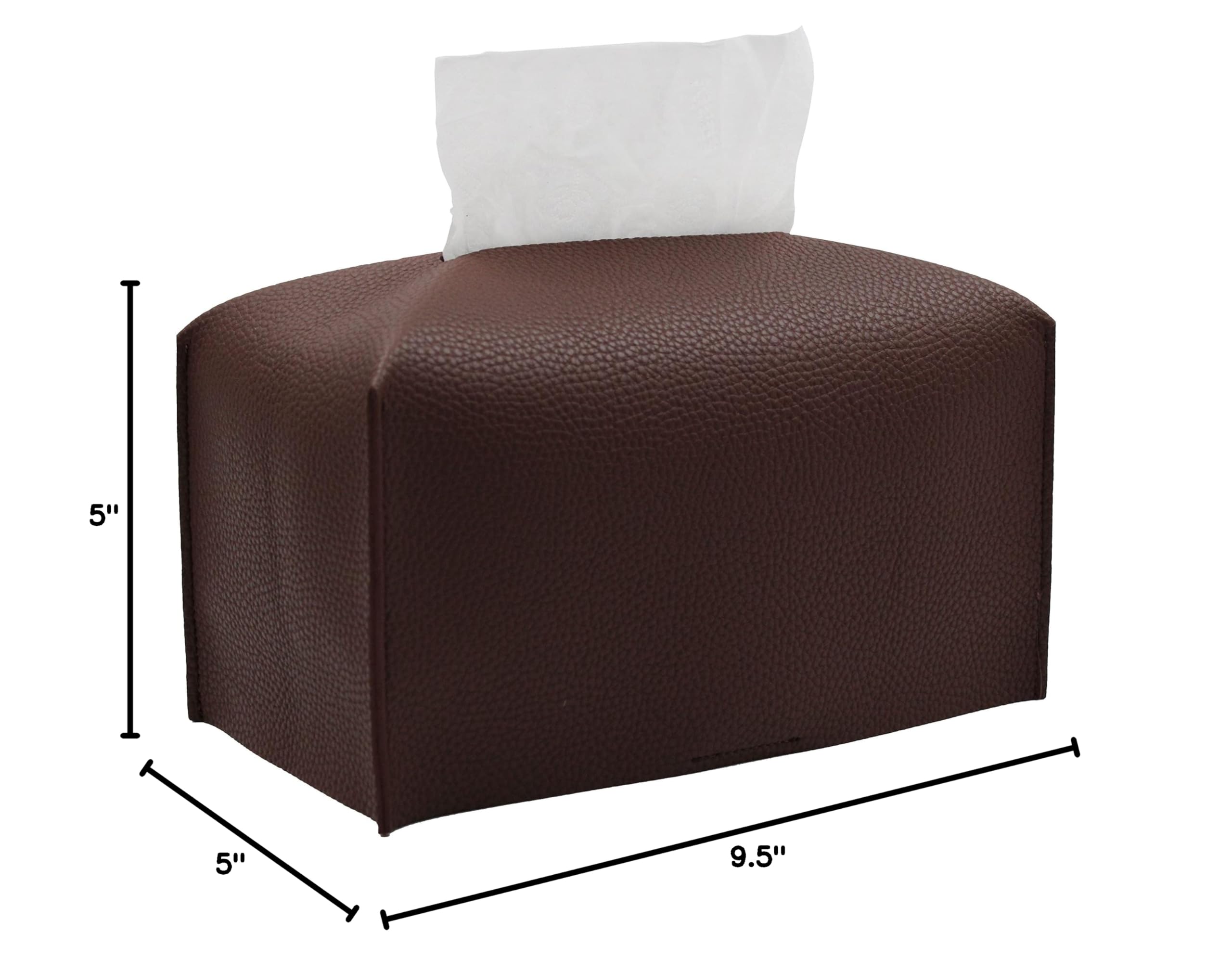 Livelab Modern PU Leather Tissue Box Cover - Rectangular Decorative Organizer Holder for Home & Office (9.5