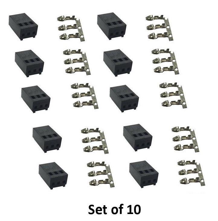 3 Pin Molex Female Connector Housing with Pins - Perfect for PC Power Supply, Computer Wiring & DIY Electronics Projects