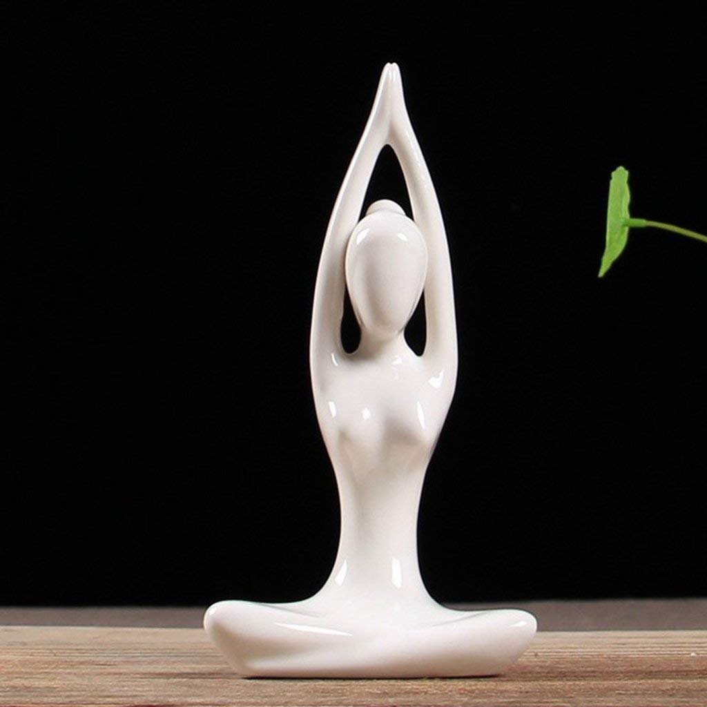 Ceramic Yoga Buddha Statue for Meditation - Handcrafted Zen Sculpture for Home, Office, Yoga Studio & Garden Decor | Perfect for Meditation Spaces, Feng Shui & Gift Giving