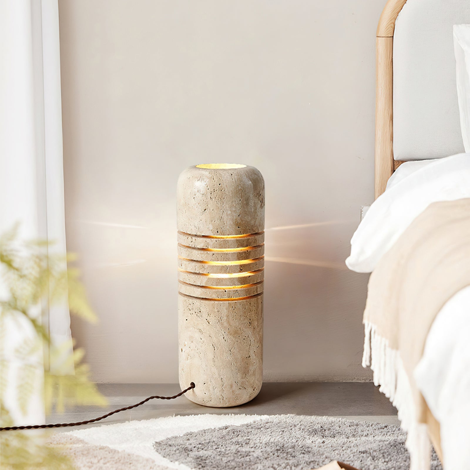 Modern Big Stone Bucket Floor Lamp - Stylish Industrial Lighting for Living Room, Bedroom & Office - Perfect Ambient Light for Home Decor