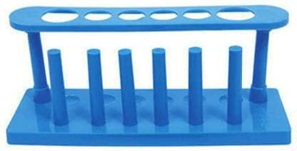 Bhumi Creation 12-Hole Plastic Test Tube Stand Holder Rack - Durable Lab Equipment for Science Experiments, Classroom & Home Chemistry Use (Blue)