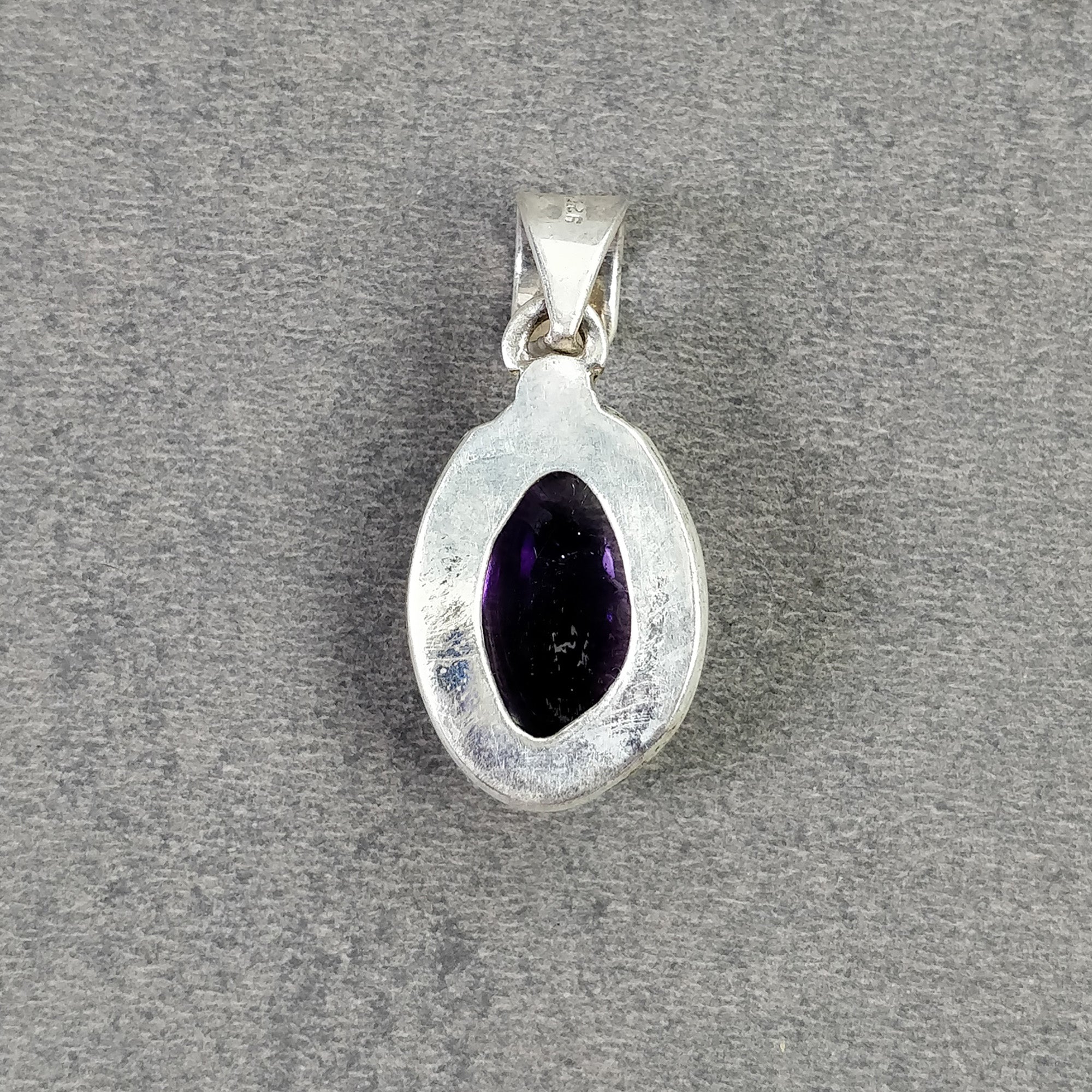 Natural Untreated Purple Amethyst Gemstone Pendant - 925 Sterling Silver Bezel Set Cabochon (5.280g, 1.5 Inch) | Spiritual Jewelry, Healing Crystal Necklace for Meditation & Energy Balancing