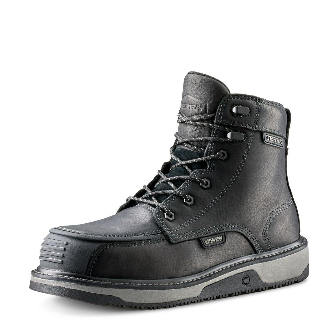 Terra Ironstone Men's 6-Inch Waterproof Composite Toe Work Boot 839GBK - Black | Heavy Duty Safety Shoes for Construction, Oil Rig & Outdoor Work