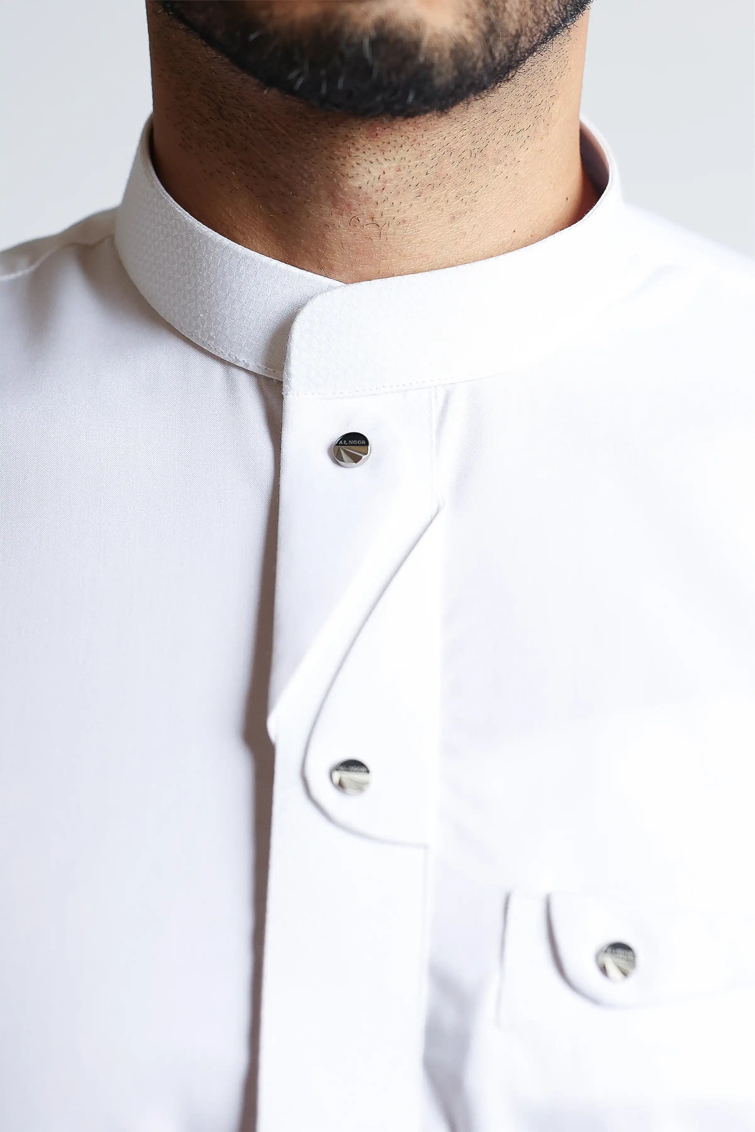 Premium J135 Brilliant White Thobe for Men - Traditional Islamic Robe - Perfect for Eid, Ramadan & Daily Wear