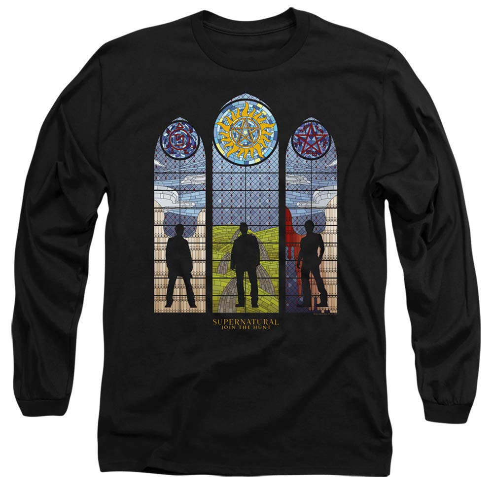 Supernatural Stained Glass Unisex Long-Sleeve T-Shirt for Men & Women | Gothic Graphic Tee | Casual Wear & Halloween Costume