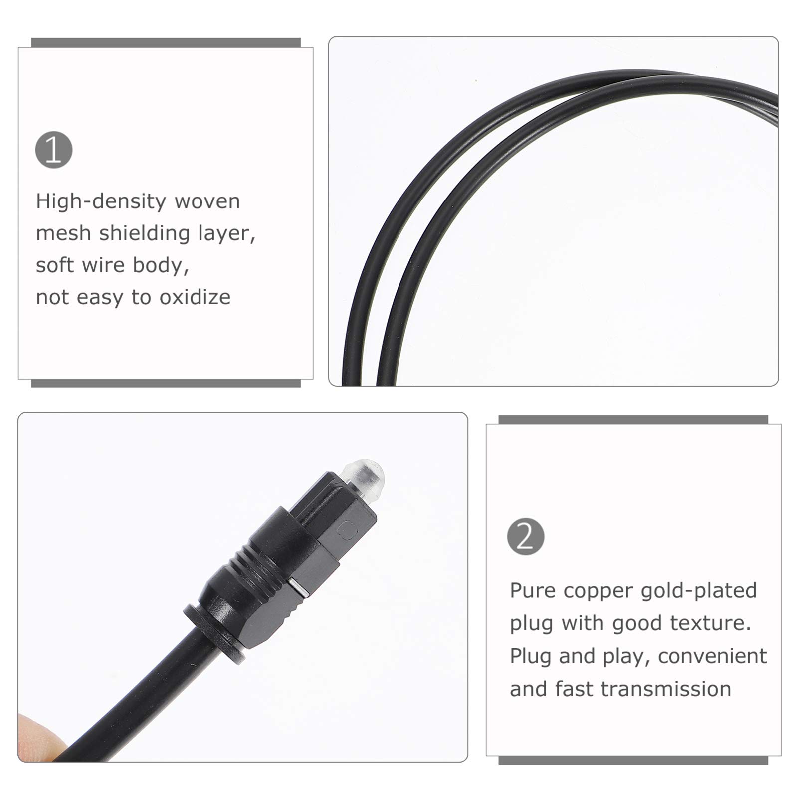 Milisten 3PCS Premium Digital Optical Audio Cable - High-Quality PVC Conversion Line for Home Theater, Game Consoles, and Sound Systems