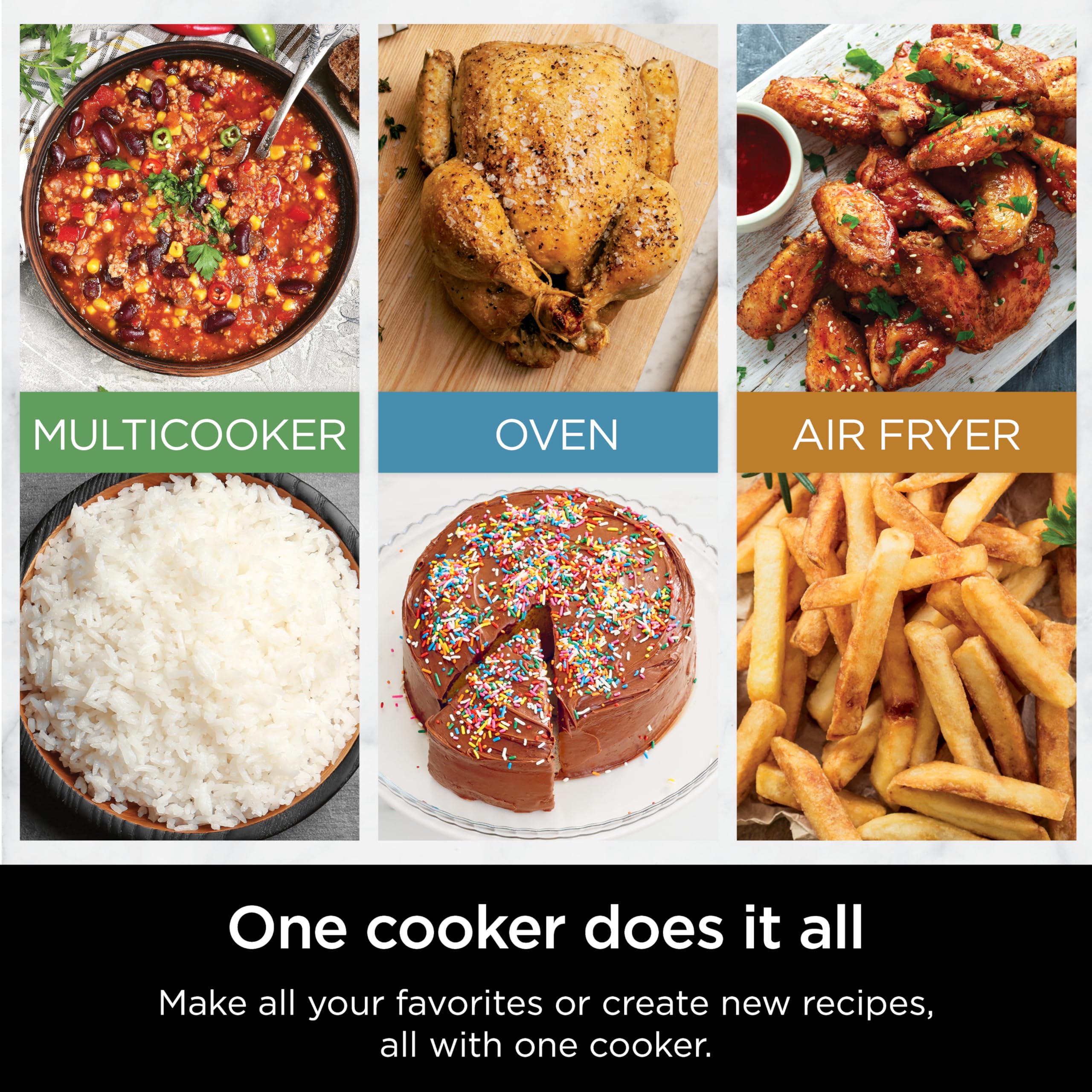 Ninja R-SFP701 14-in-1 Multicooker, Oven & Air Fryer - 15-Minute Meals, 3 Accessories, Grey (Renewed) - Perfect for Quick Family Dinners, Meal Prep & Healthy Air Frying