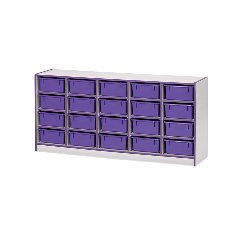 Jonti-Craft Rainbow Accents 4021JCWW180 20-Tub Mobile Storage Cart with Plastic Bins, Black - Perfect for Classroom Organization, Daycare Supplies & Toy Storage