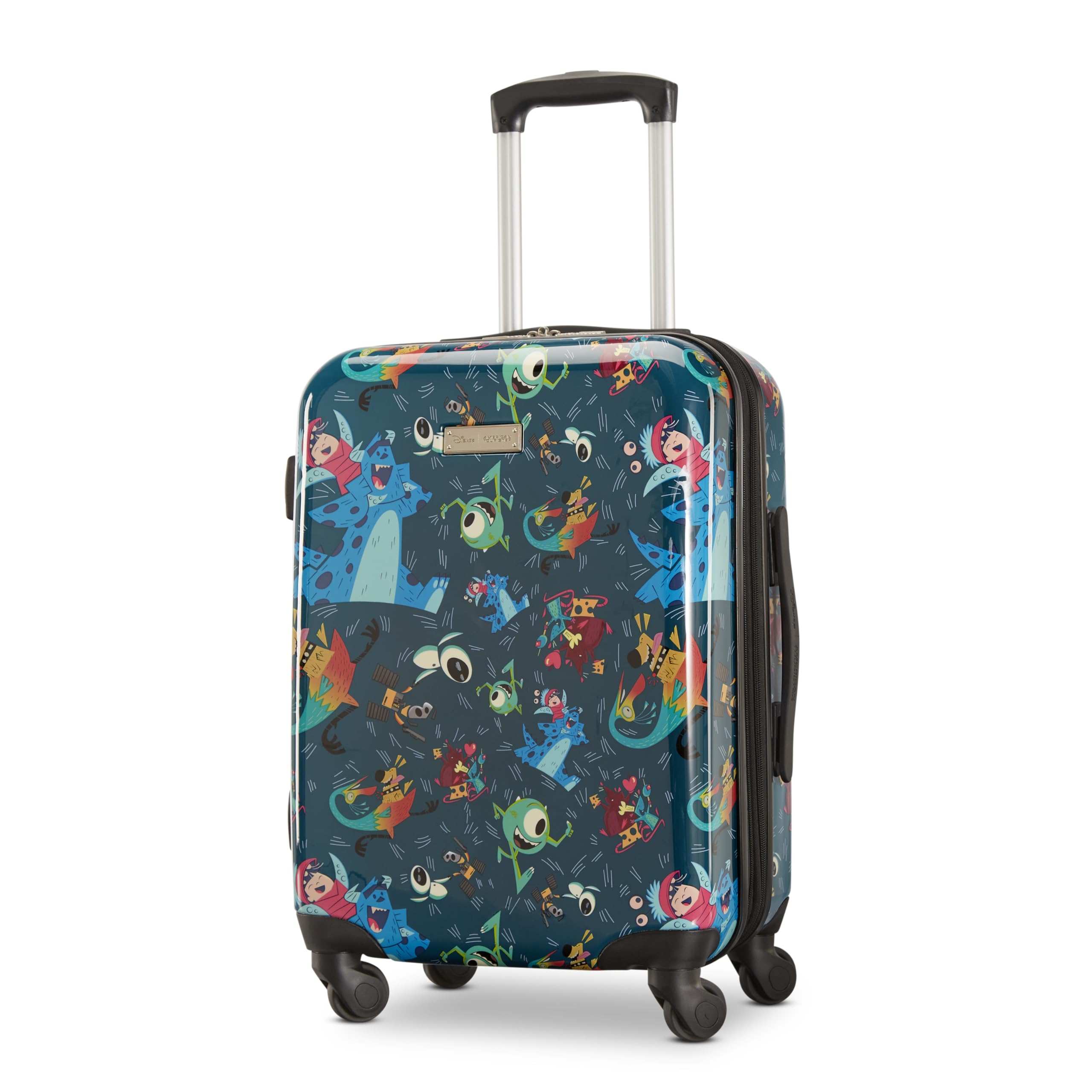 American Tourister Pixar Mashup Kids Carry-On Luggage - Expandable Hardside Suitcase with 360° Spinner Wheels for Travel, School Trips & Family Vacations