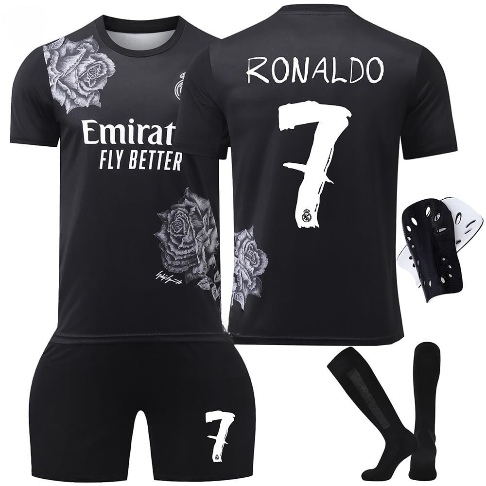 Official Real Madrid #7 Kids Soccer Jersey Set - Youth Football Kit for Boys & Girls (Ages 3-12) - Perfect for Matches, Training & Fan Gear
