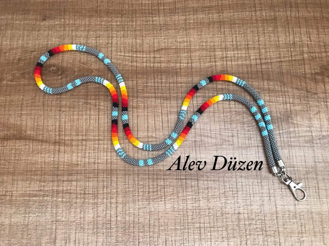 Handmade Native American Beaded Lanyard - Stylish Badge Holder for Women, Teachers & Nurses - Adjustable ID Card Holder for Work, School & Healthcare Professionals