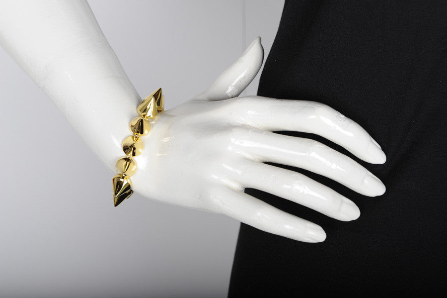 Elegant Medium Gold Cone Bracelet for Women - Trendy Boho Jewelry for Everyday Wear & Special Occasions