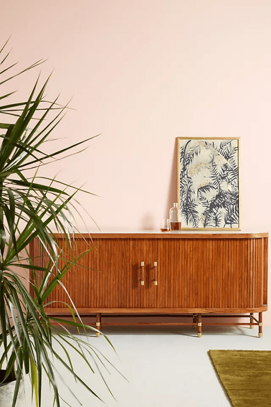 Hand Carved Deluxe Tamboured Buffet Sideboard - Solid Wood Dining Room Storage Cabinet for Fine China & Linens - Perfect for Entertaining & Formal Dining Rooms