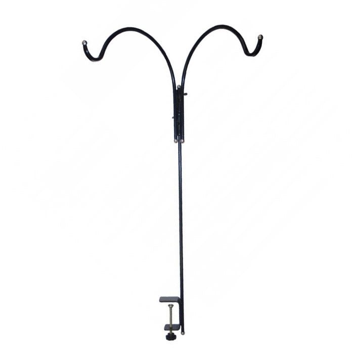 Platinum Cap Two-Arm Clamp-On Deck Hanger - Heavy Duty Adjustable Hanging Hook for Outdoor Patio, Garden, and Boat Deck Organization