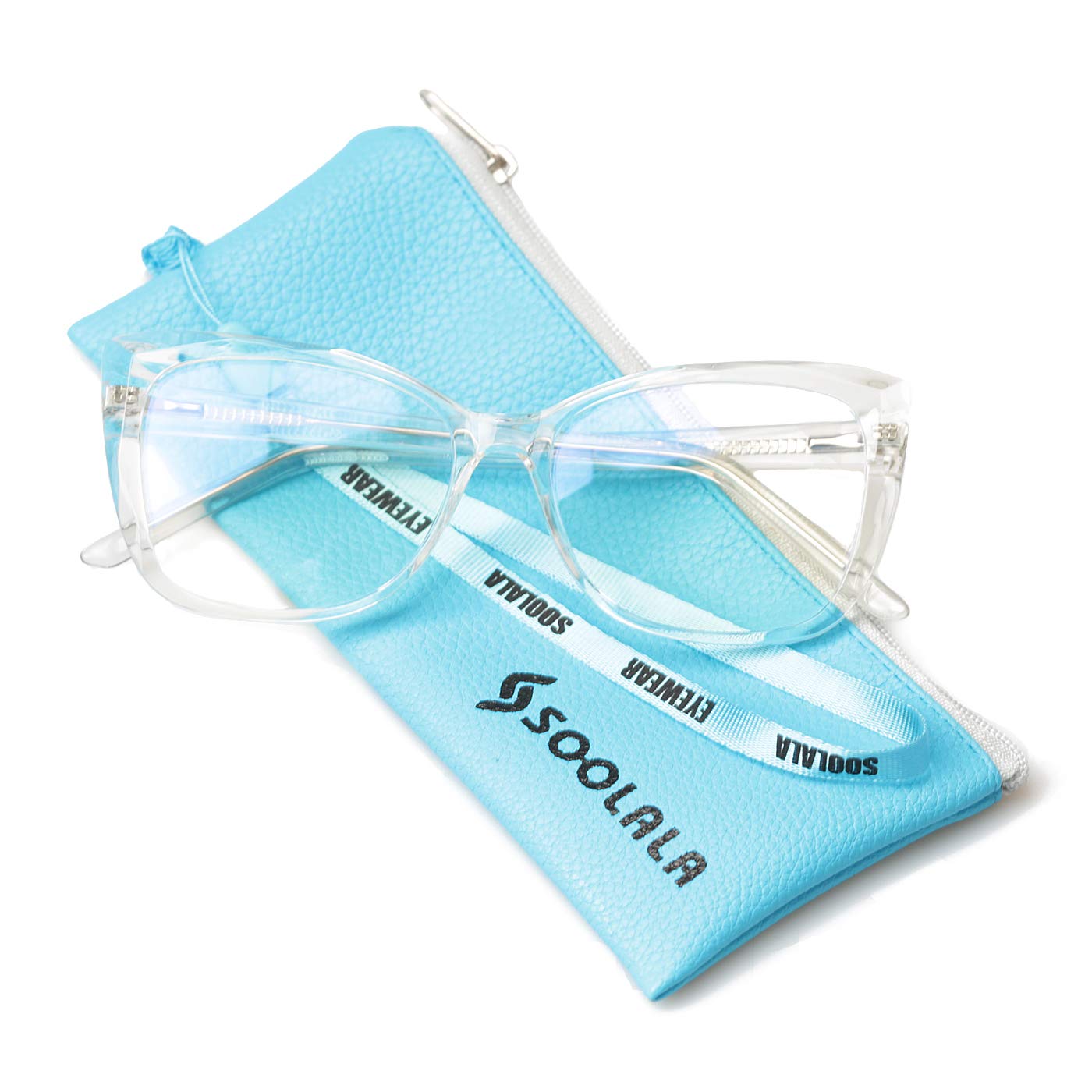 SOOLALA Blue Light Blocking Glasses for Women - TR90 Computer Reading Glasses with Butterfly Frame - Anti Eye Strain for Digital Screen Use - Perfect for Office, Gaming & Nighttime Reading