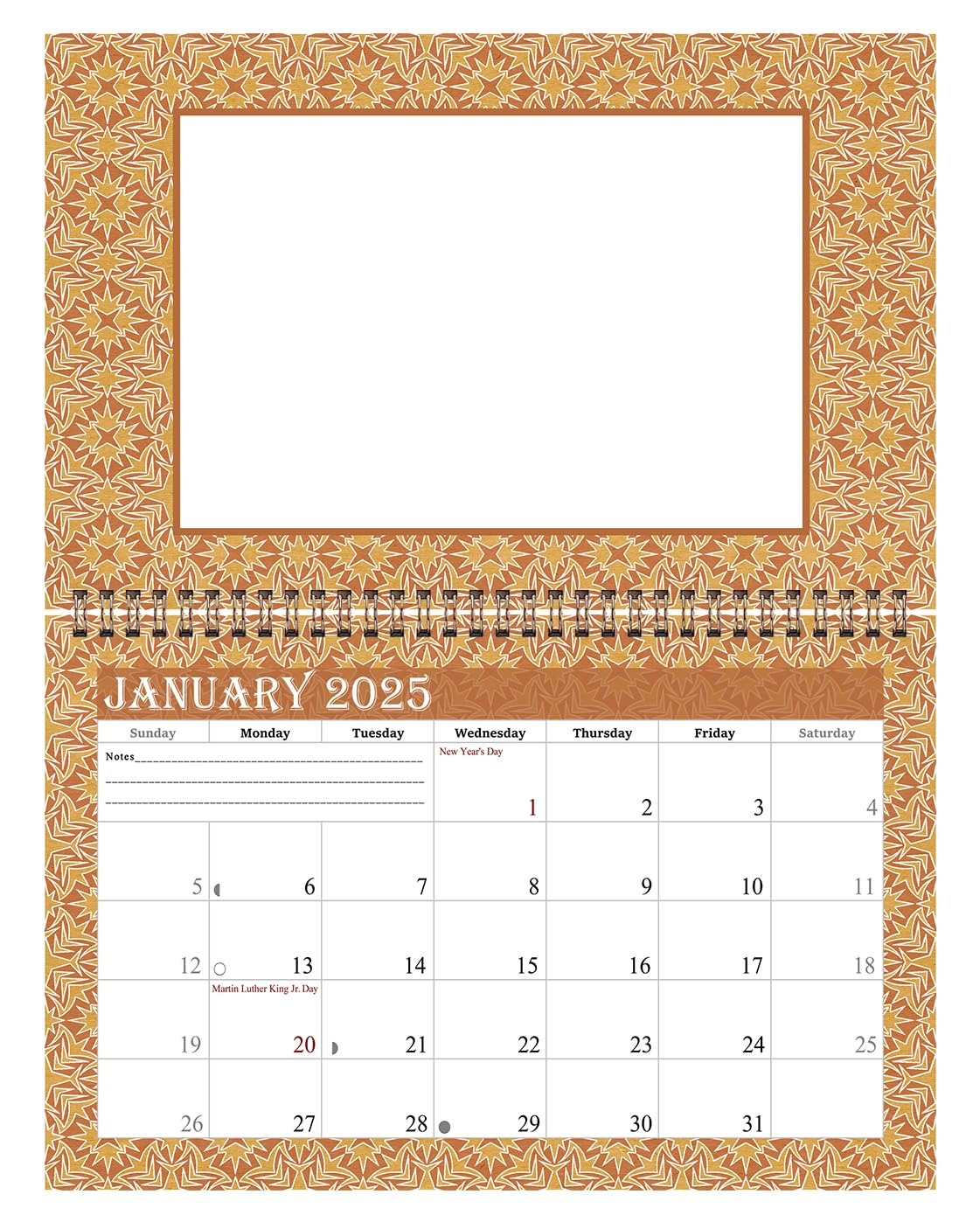 2025 Spiral-Bound Photo Frame Wall Calendar - Customizable with Your Own Pictures - 12-Month Desktop & Wall Planner (Edition #09) - Perfect for Home, Office, and Gift Giving