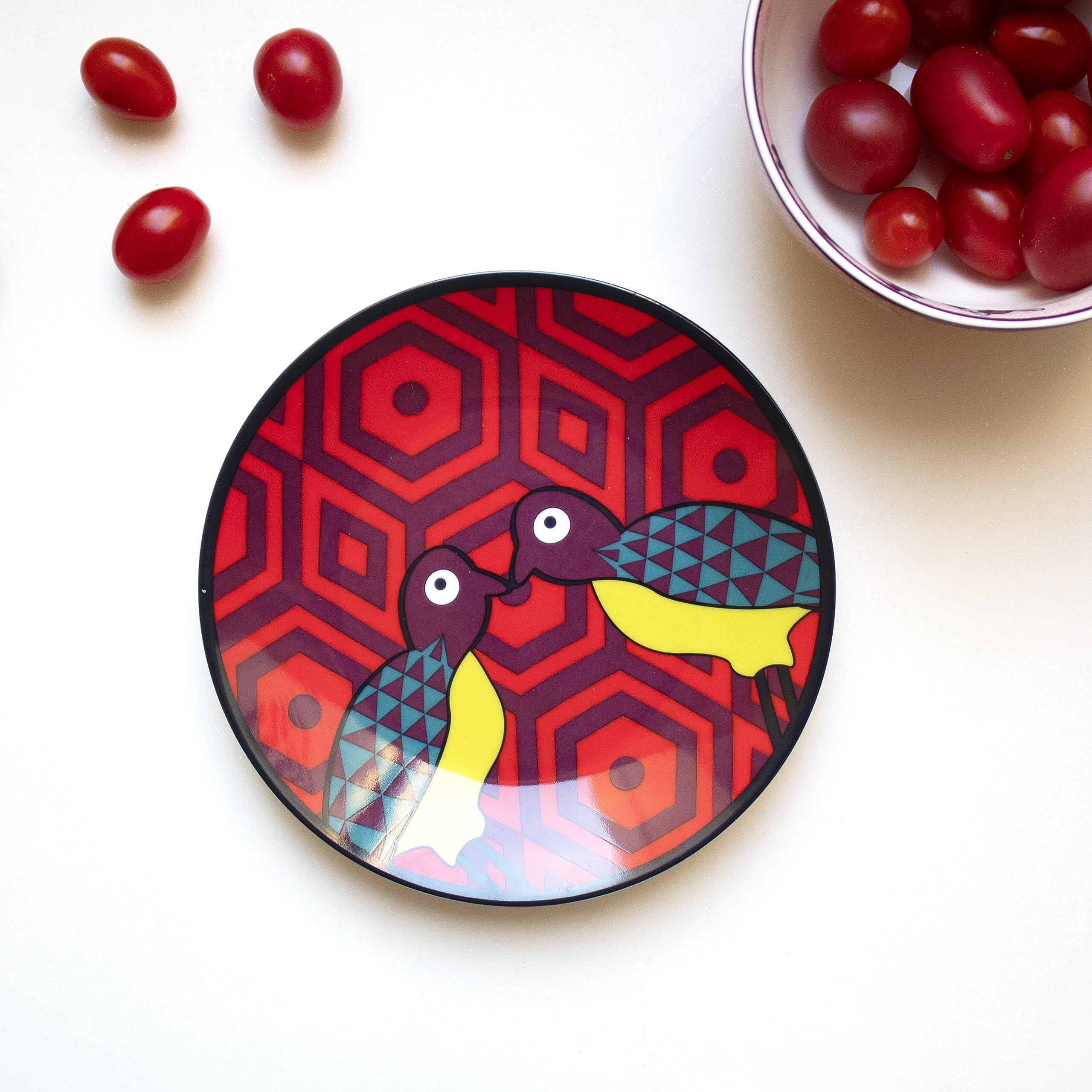 Birds of Paradise Decorative Plates - Set of 4, 15.3cm Oriental Style Dinnerware for Home Decor & Special Occasions