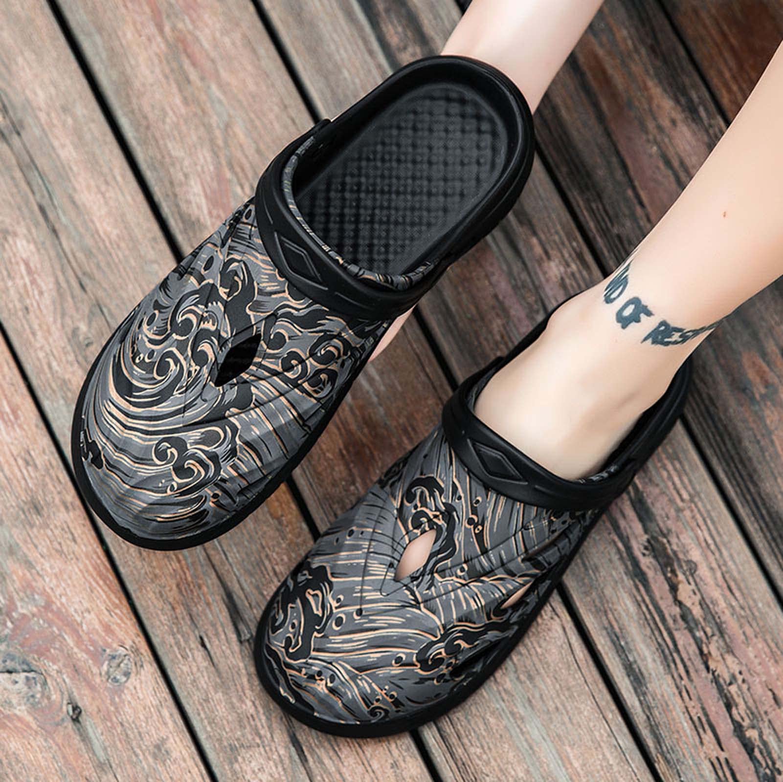 Men's Camouflage Garden Clogs - Waterproof Slip-Resistant Rubber Sandals for Outdoor, Gardening, Beach & Sports | Lightweight Comfortable Slip-On Shoes