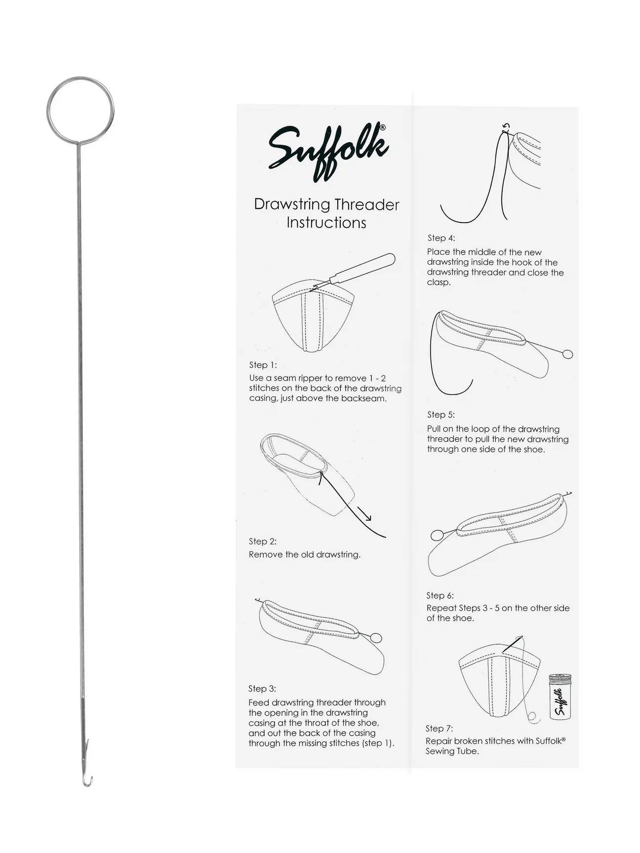 1554 Drawstring Threader - Easy Cord & Shoelace Insertion Tool for Clothing, Bags & Shoes | Perfect for Repairing & Replacing Drawstrings