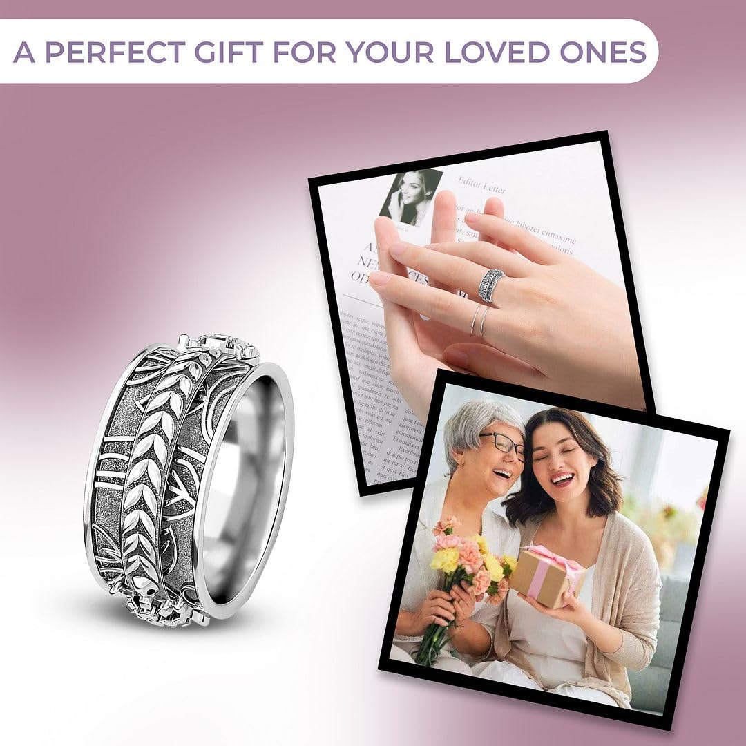 925 Sterling Silver Mom Spinner Ring for Women - Elegant Jewelry Gift for Birthday, Mother's Day & Special Occasions | Perfect for Everyday Wear, Gifting & Fashion Accessories