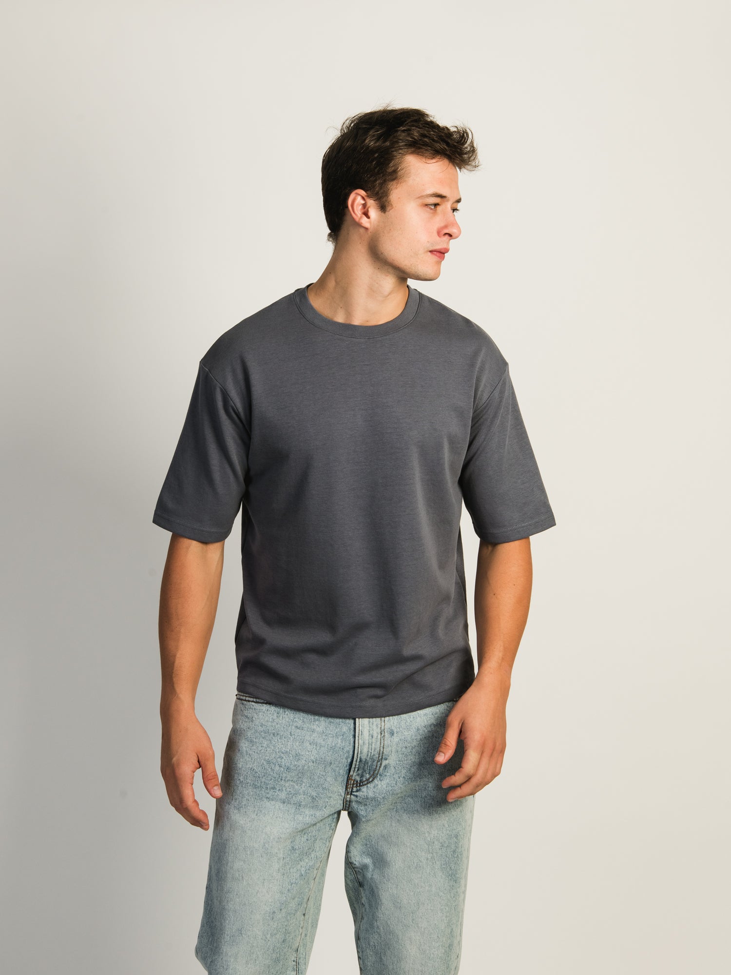 BOXY FIT TEE in Dusty Blue - Women's Oversized Casual T-Shirt for Everyday Wear, Street Style & Layering