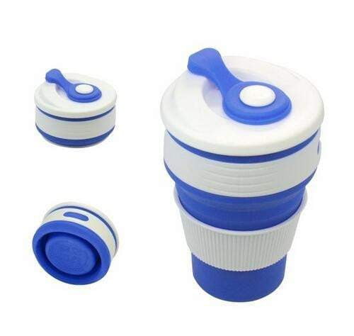 Collapsible Silicone Travel Mug - BPA Free Foldable Water Bottle for Coffee, Tea & Hot Drinks - Perfect for Office, Camping, Hiking, Picnics & Outdoor Activities