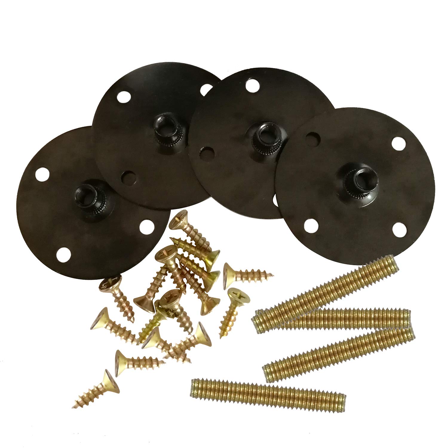 Heavy Duty Furniture Legs Attachment Plates with Hanger Bolts - Universal Sofa, Couch & Chair Leg Mounting Hardware Kit - Easy DIY Installation for Living Room, Bedroom & Office Furniture