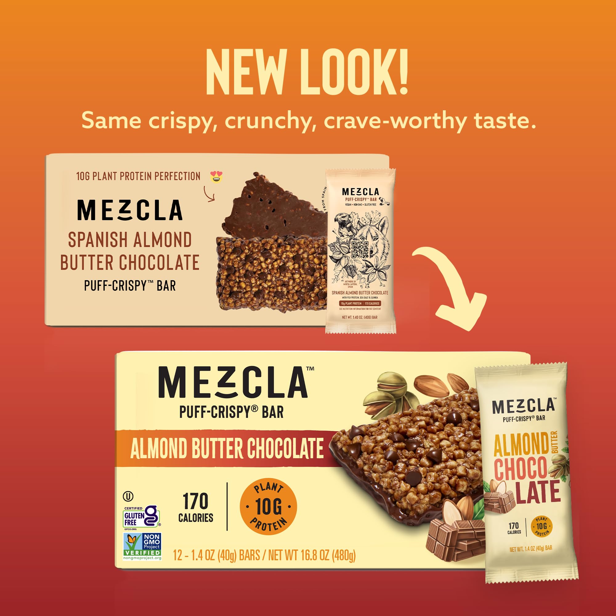 Vegan Protein Bars with Dark Chocolate & Almond Butter - Gluten Free, 10g Pea Protein, Healthy Snacks Pack of 12 | Post-Workout Recovery, On-the-Go Energy, Keto & Plant-Based Diet Friendly
