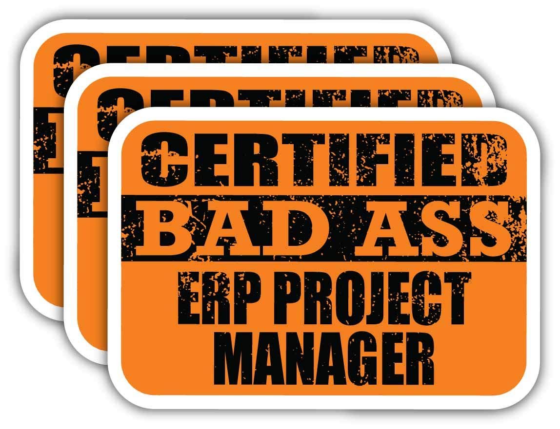 Certified ERP Project Manager Stickers - Funny Job Gift for Laptops & Cars
