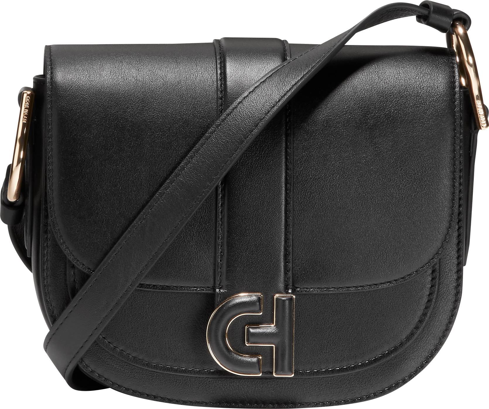 Cole Haan Essential Mini Saddle Crossbody Bag for Women - Black Leather Purse & Wallet Set, Perfect for Work, Travel, and Everyday Use