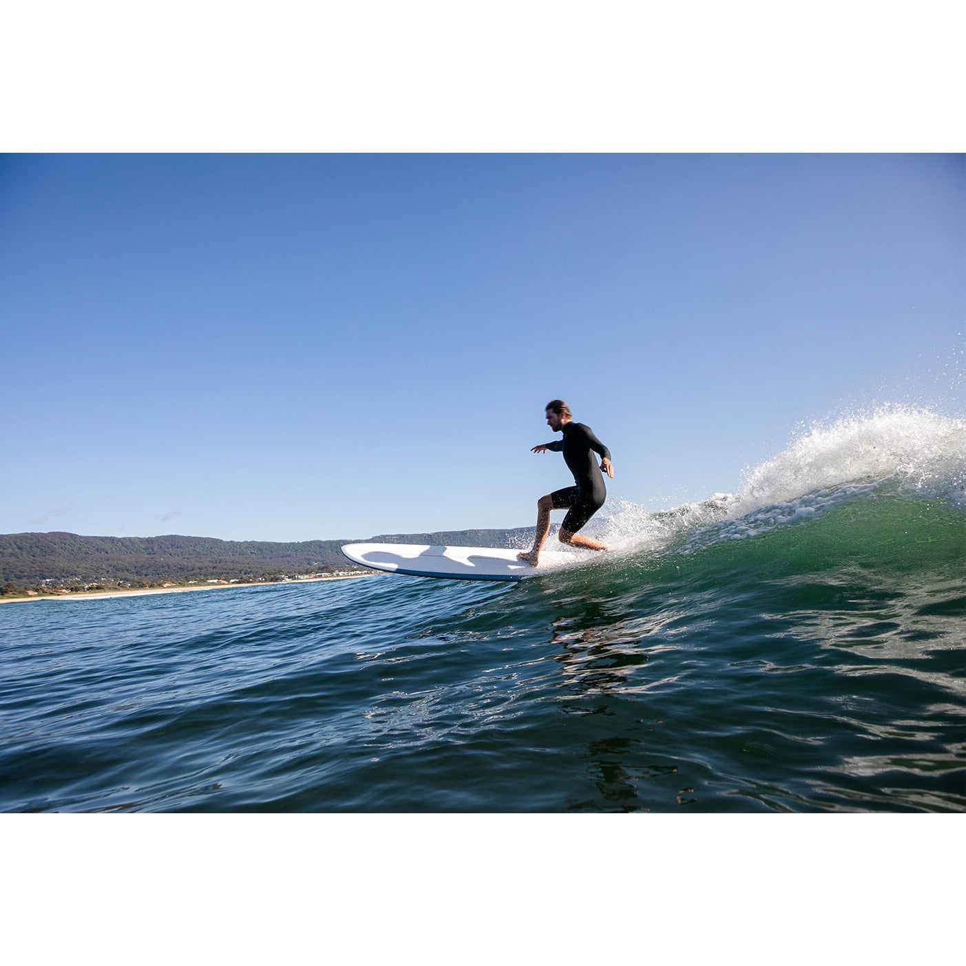 Modern Golden Rule 9'6 Pinlines PU Surfboard - Premium Sunrise Design for Wave Riding | Perfect for Beginners & Professional Surfers at Beach & Ocean