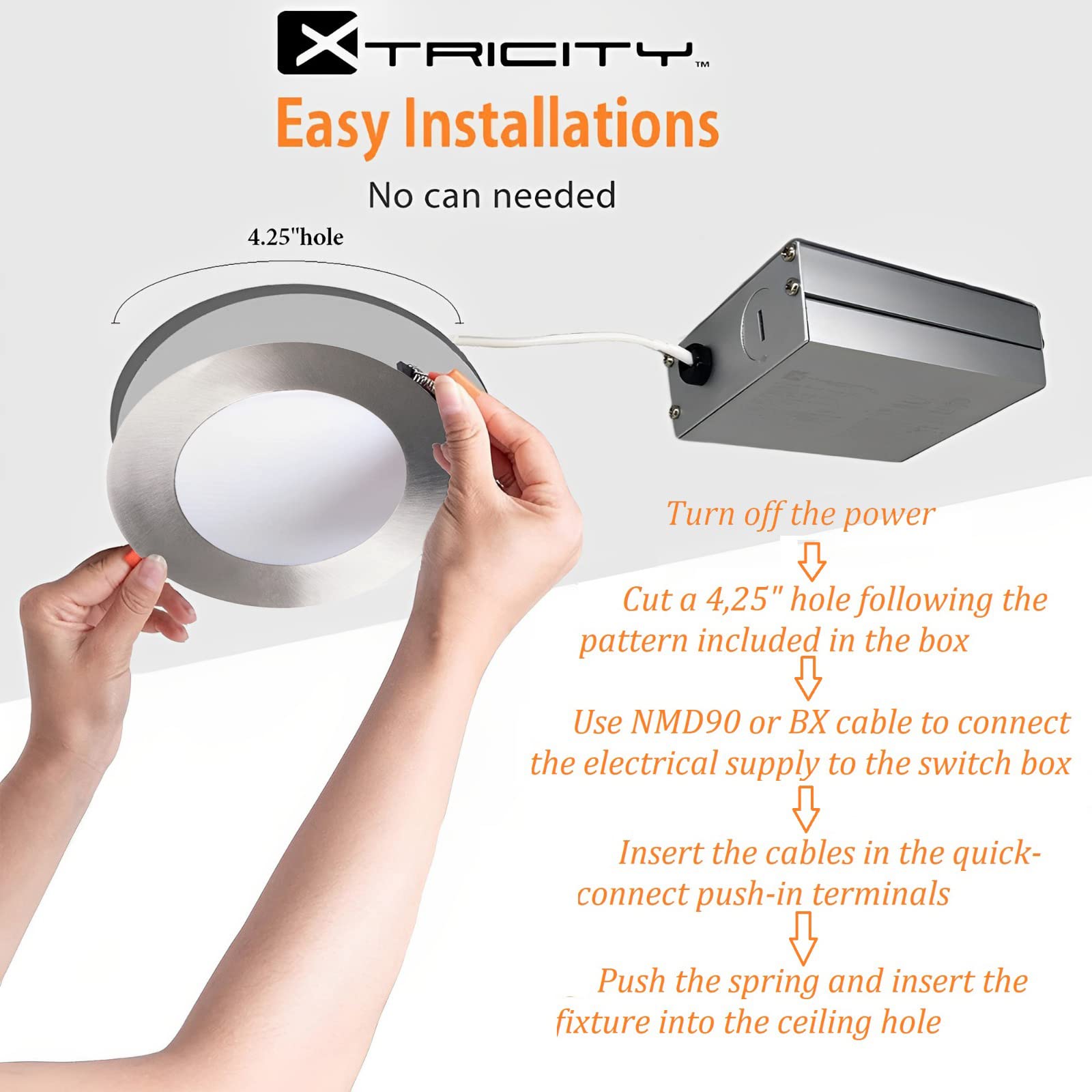 4 Inch LED Recessed Lights Fixture with Driver - 3000K Warm White, 10W, 750 Lumens, 120V, Dimmable, Low Profile - Energy Star & IC Rated, Nickel Trim Soffit Lights (6 Pack) - Perfect for Kitchen, Bathroom, Hallway, and Living Room Lighting