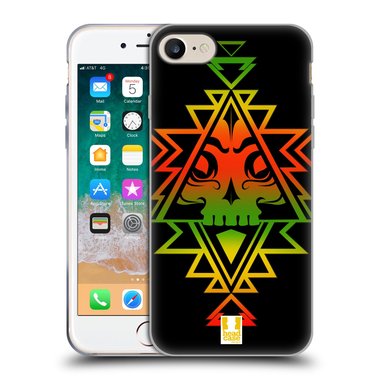 Head Case Designs Rasta Navajo Skulls Soft Gel Phone Case for Apple iPhone 7/8/SE 2020 & 2022 - Protective & Stylish Cover for Daily Use, Travel & Outdoor Activities